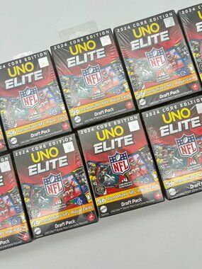 UNO Elite NFL 2024 Core Edition Draft Pack, 56 Player & 4 Foil Cards, Lot of 10